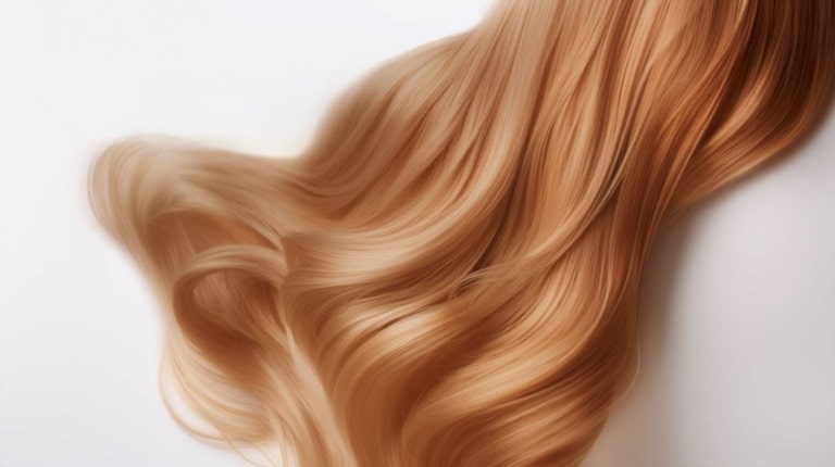 Hairdreams hair in the colour "Copper Peach"