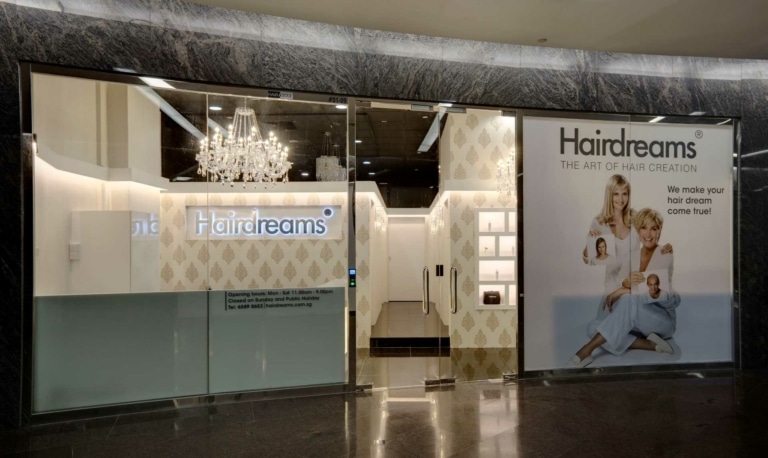 Entrance of the Hairdreams Couture Salon Singapore