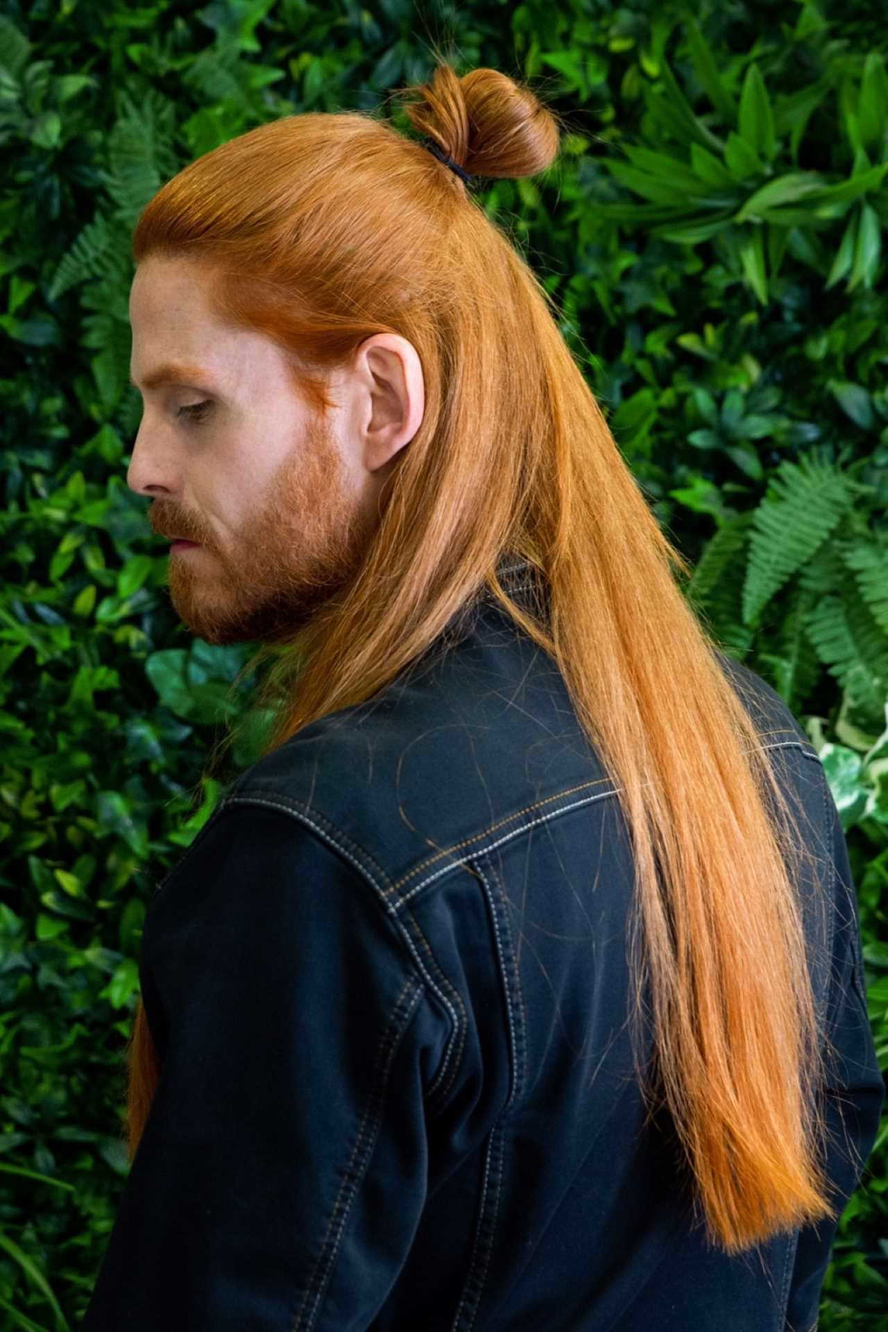 Men with long orange hair from Hairdreams