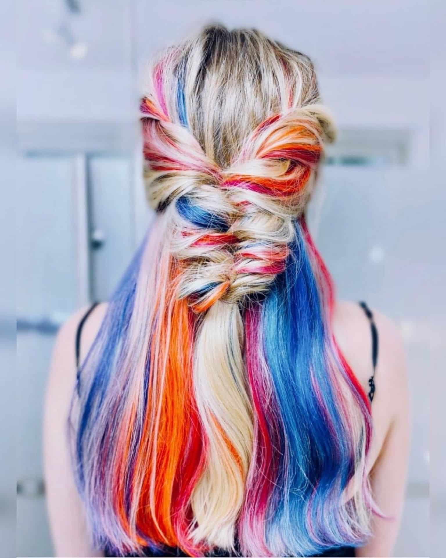 Woman with colourful hair