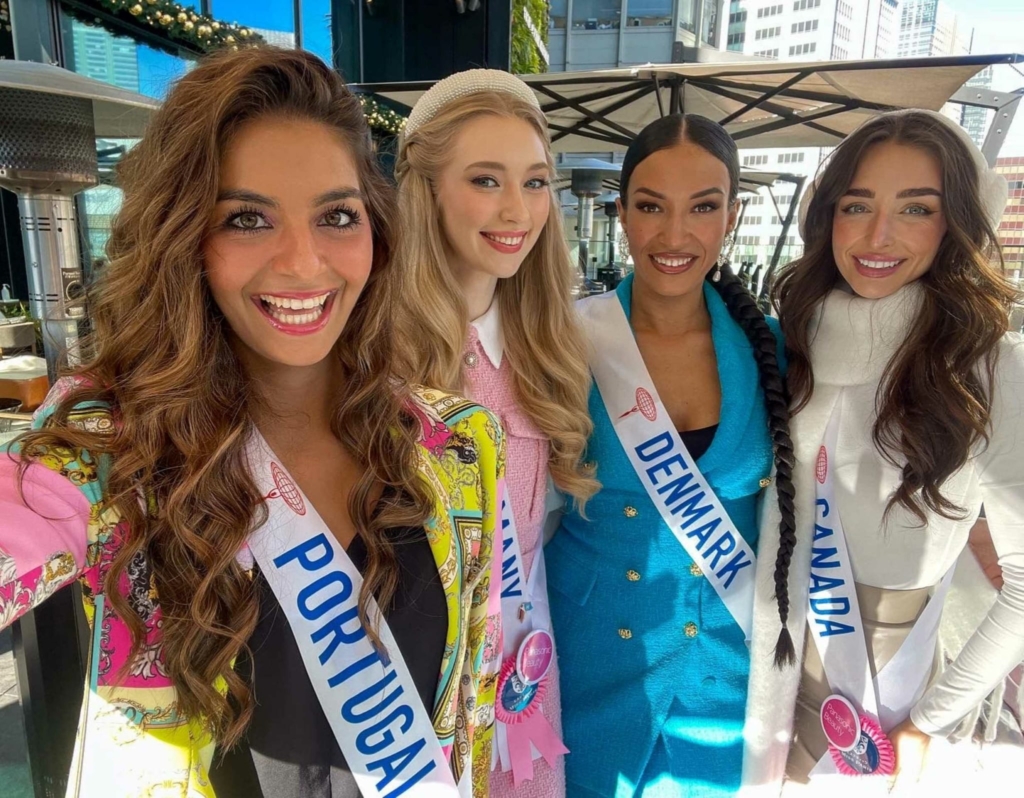 Jasmin with other misses at the Miss International competition in Japan